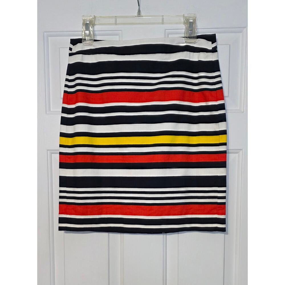 BANANA REPUBLIC Womens Sz 6  Striped Pencil Skirt LINED Nautical‎